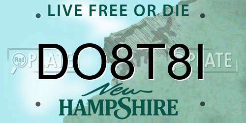 DO8T8I New Hampshire License Plate