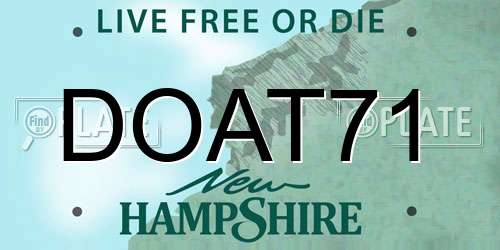 DOAT71 New Hampshire License Plate