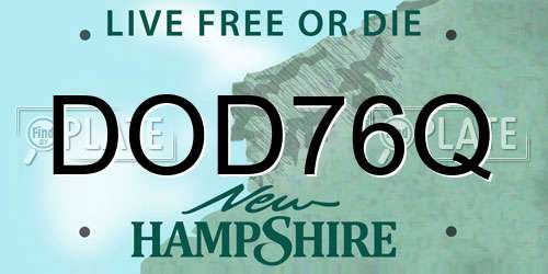 DOD76Q New Hampshire License Plate
