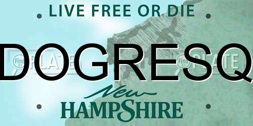 DOGRESQ New Hampshire License Plate