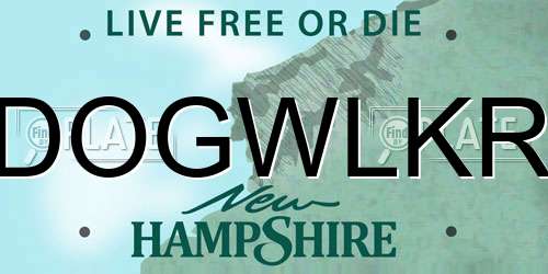 DOGWLKR New Hampshire License Plate