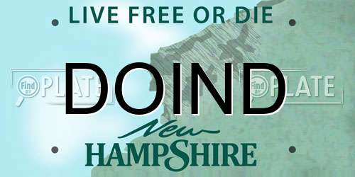 DOIND New Hampshire License Plate