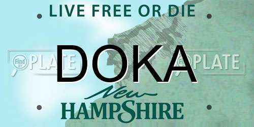DOKA New Hampshire License Plate