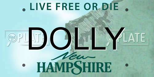 DOLLY New Hampshire License Plate