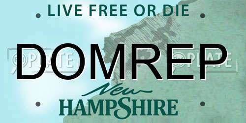 DOMREP New Hampshire License Plate