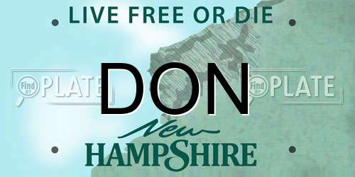 DON New Hampshire License Plate