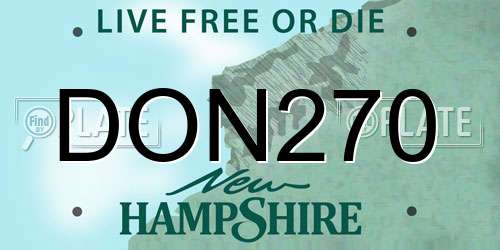 DON270 New Hampshire License Plate