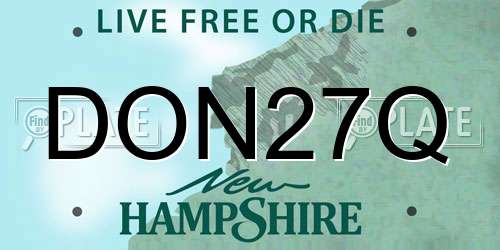 DON27Q New Hampshire License Plate