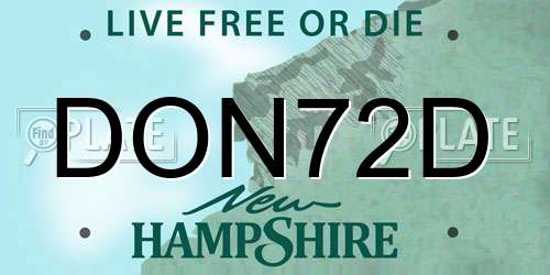 DON72D New Hampshire License Plate