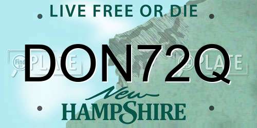DON72Q New Hampshire License Plate