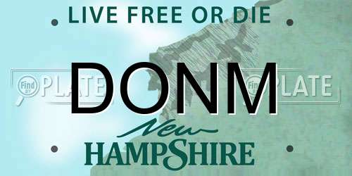 DONM New Hampshire License Plate