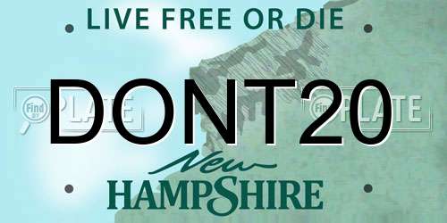 DONT20 New Hampshire License Plate