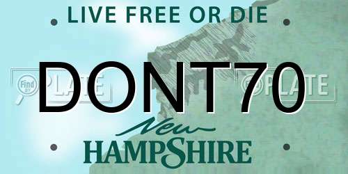 DONT70 New Hampshire License Plate