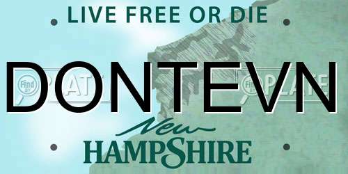 DONTEVN New Hampshire License Plate