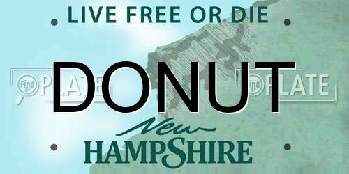 DONUT New Hampshire License Plate