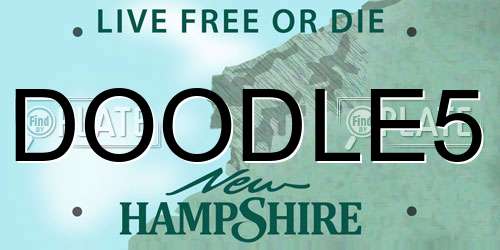DOODLE5 New Hampshire License Plate