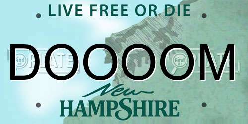 DOOOOM New Hampshire License Plate