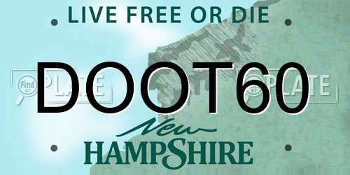 DOOT60 New Hampshire License Plate