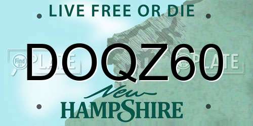 DOQZ60 New Hampshire License Plate