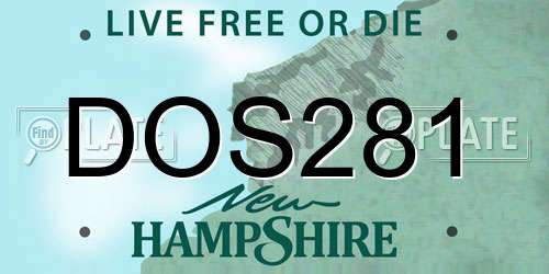 DOS281 New Hampshire License Plate