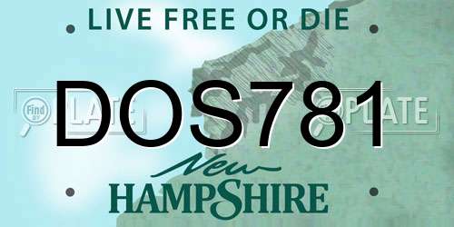 DOS781 New Hampshire License Plate
