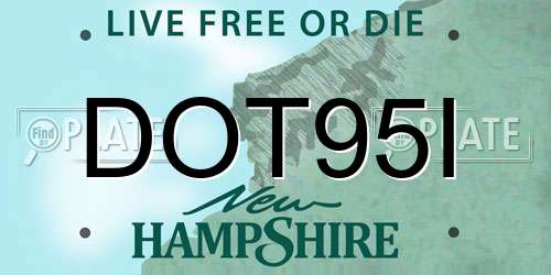 DOT95I New Hampshire License Plate