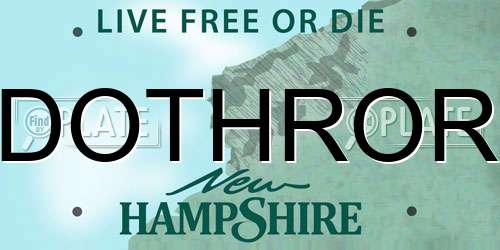 DOTHROR New Hampshire License Plate