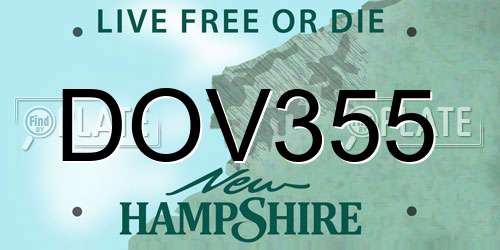 DOV355 New Hampshire License Plate