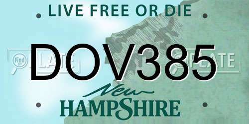 DOV385 New Hampshire License Plate