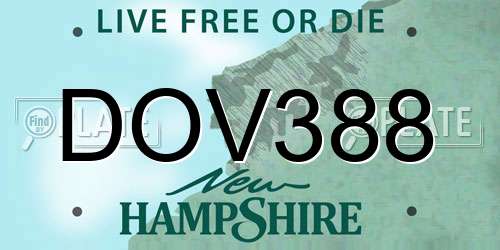 DOV388 New Hampshire License Plate