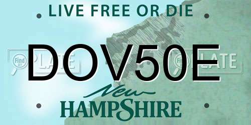 DOV50E New Hampshire License Plate