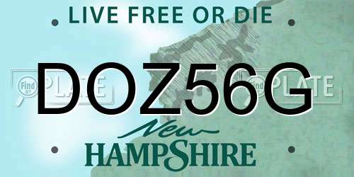 DOZ56G New Hampshire License Plate