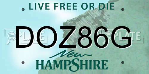 DOZ86G New Hampshire License Plate