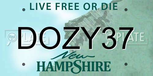 DOZY37 New Hampshire License Plate