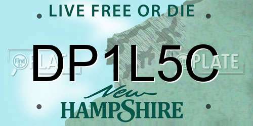 DP1L5C New Hampshire License Plate