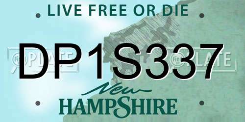 DP1S337 New Hampshire License Plate