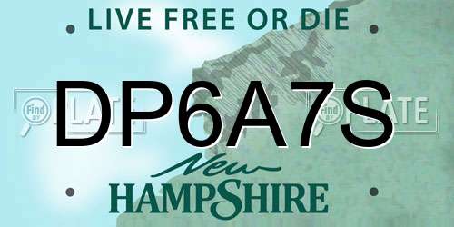 DP6A7S New Hampshire License Plate