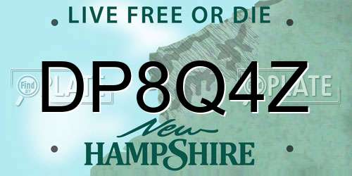 DP8Q4Z New Hampshire License Plate
