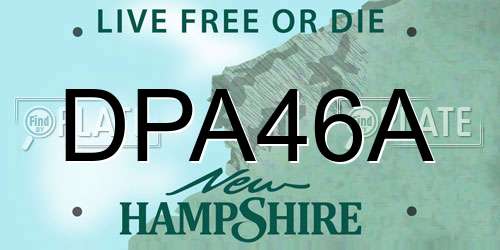 DPA46A New Hampshire License Plate