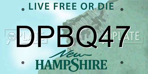 DPBQ47 New Hampshire License Plate