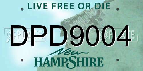 DPD9004 New Hampshire License Plate