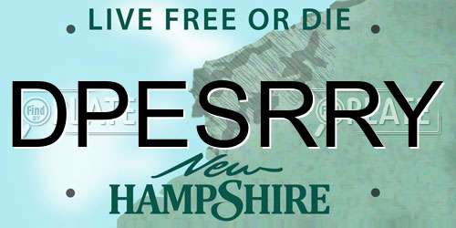 DPESRRY New Hampshire License Plate