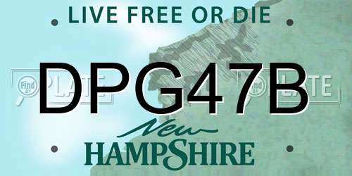 DPG47B New Hampshire License Plate