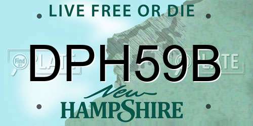 DPH59B New Hampshire License Plate