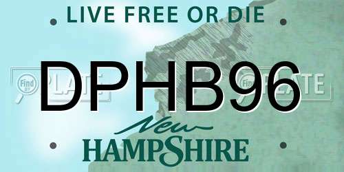DPHB96 New Hampshire License Plate