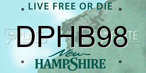 DPHB98 New Hampshire License Plate