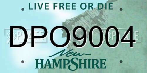 DPO9004 New Hampshire License Plate