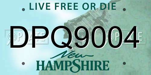 DPQ9004 New Hampshire License Plate