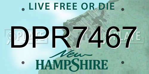 DPR7467 New Hampshire License Plate