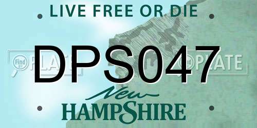 DPS047 New Hampshire License Plate